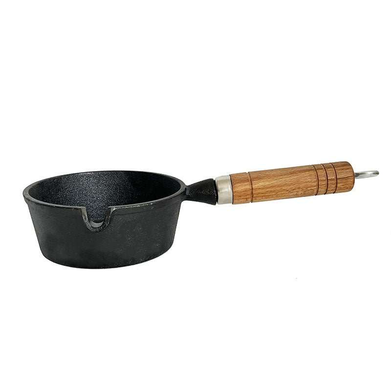 Lifespace Cast Iron Basting Pot with Wood Handle - 13.5cm
