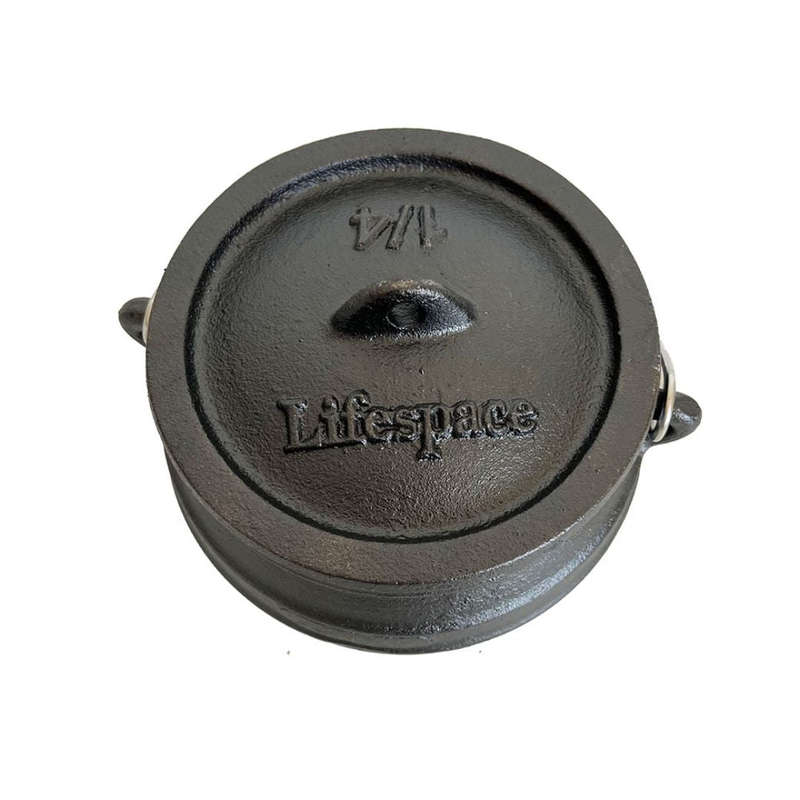 Lifespace Cast Iron No 1/4 Potjie Pot - 0.65lt (2-Pack)