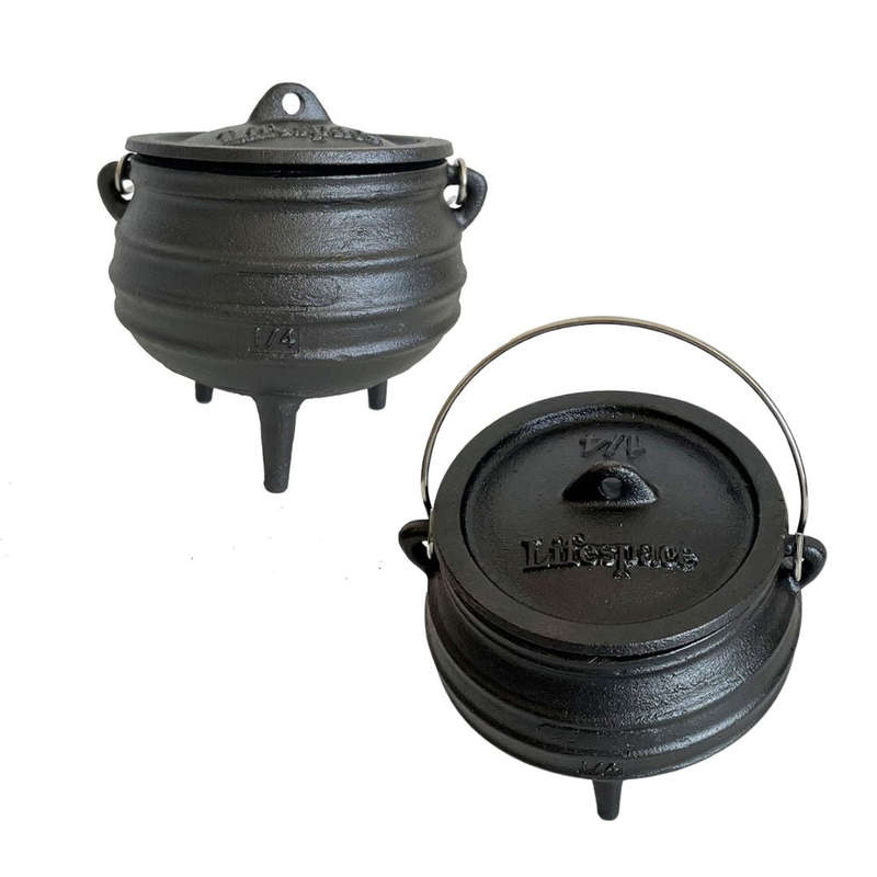 Lifespace Cast Iron No 1/4 Potjie Pot - 0.65lt (2-Pack)