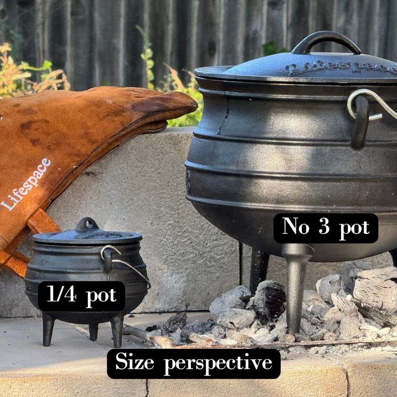 Lifespace Cast Iron No 1/4 Potjie Pot - 0.65lt (2-Pack)