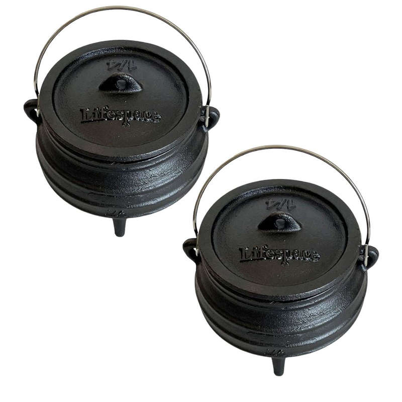 Lifespace Cast Iron No 1/4 Potjie Pot - 0.65lt (2-Pack)