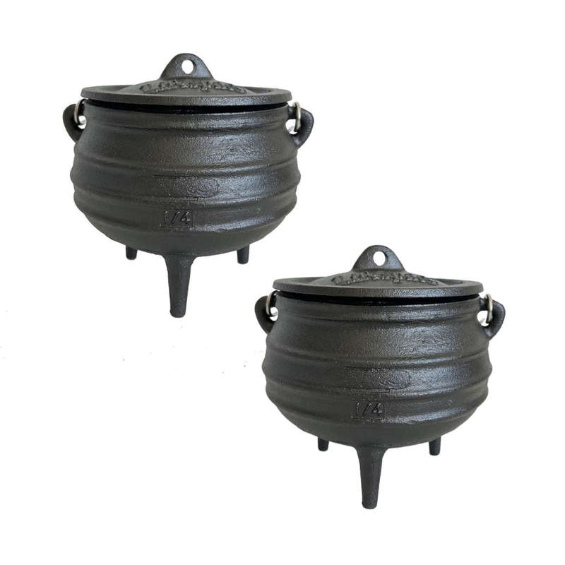 Lifespace Cast Iron No 1/4 Potjie Pot - 0.65lt (2-Pack)