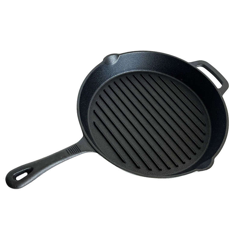 Lifespace Cast Iron Round Griddle Skillet Pan 28cm