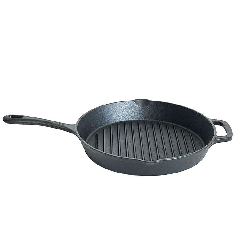 Lifespace Cast Iron Round Griddle Skillet Pan 28cm