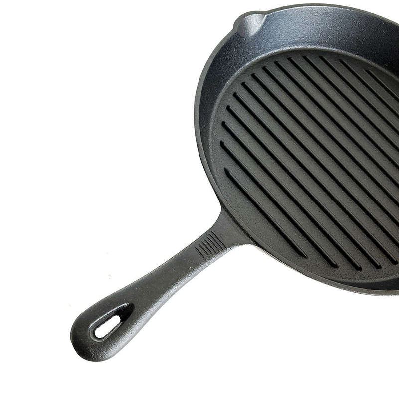 Lifespace Cast Iron Round Griddle Skillet Pan 28cm