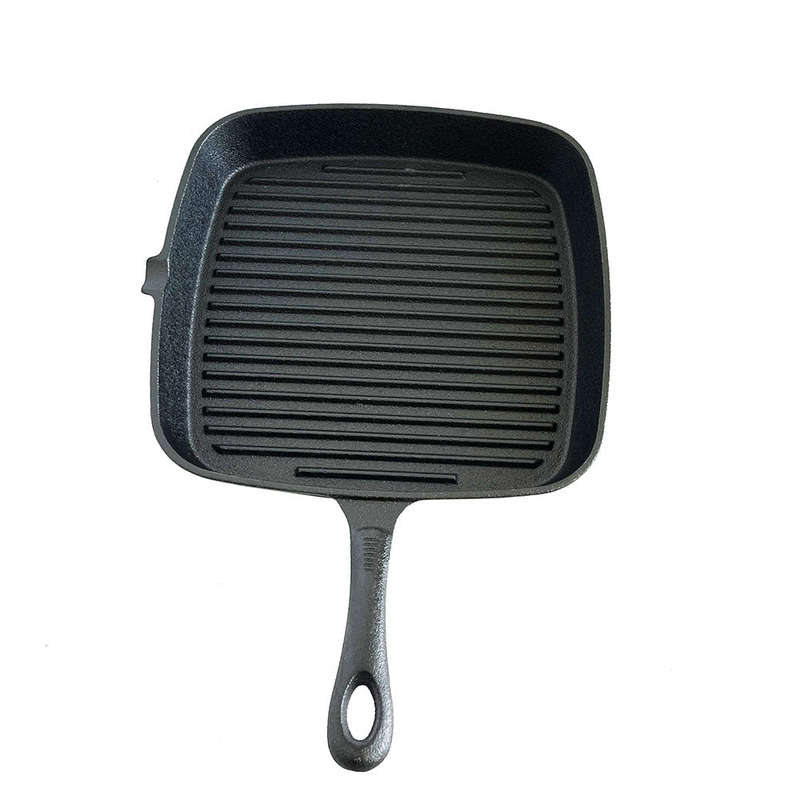 Lifespace Cast Iron Square Griddle Pan 24cm