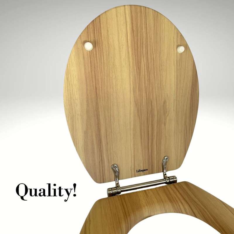 Lifespace Leading Design Premium Wood Toilet Seat - Oak