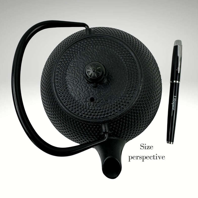 Lifespace Luxury Black Cast Iron 600ml Tea Infuser Teapot