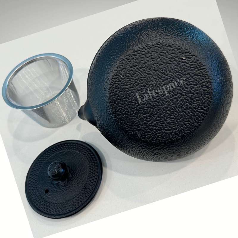 Lifespace Luxury Black Cast Iron 600ml Tea Infuser Teapot
