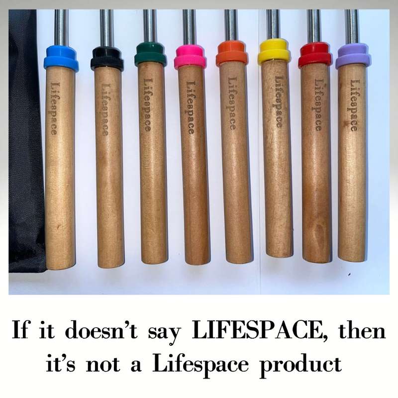 Lifespace Marshmallow Telescopic Roasting Forks (8Pce) with Wooden Handle
