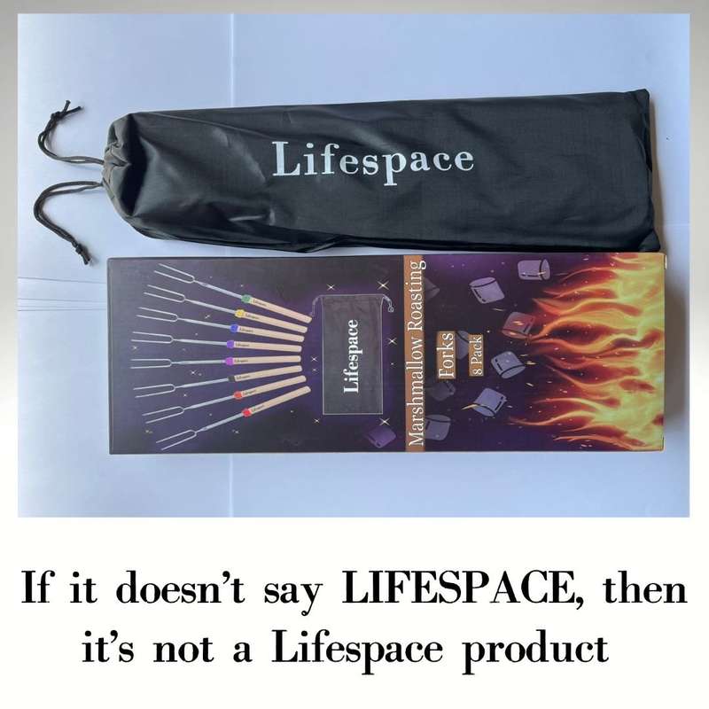 Lifespace Marshmallow Telescopic Roasting Forks (8Pce) with Wooden Handle