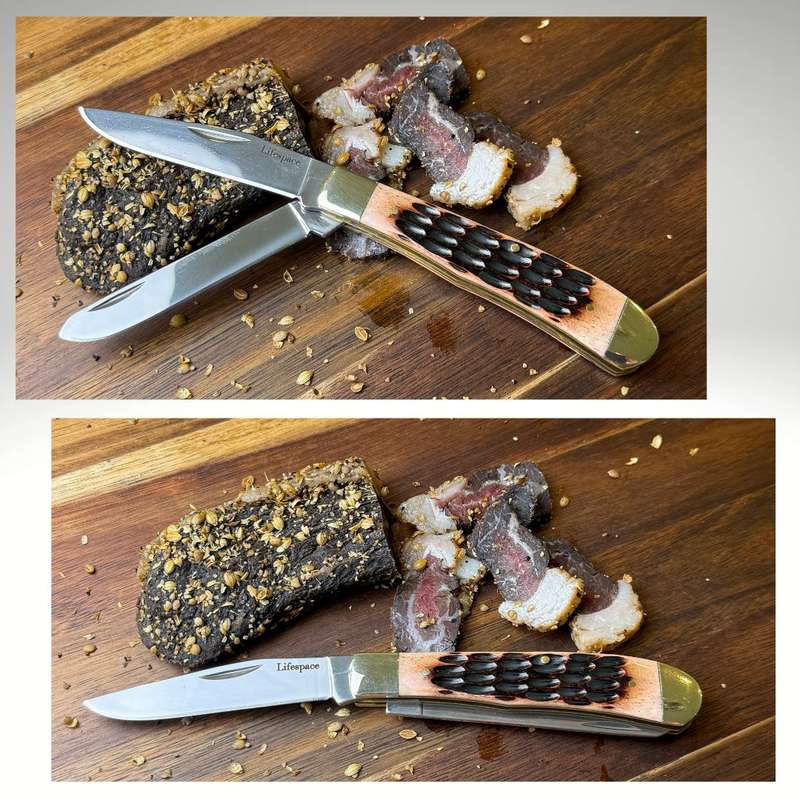 Lifespace Premium 'Trapper' 2-blade Pocket Knife with SS Blade & Bone Handle
