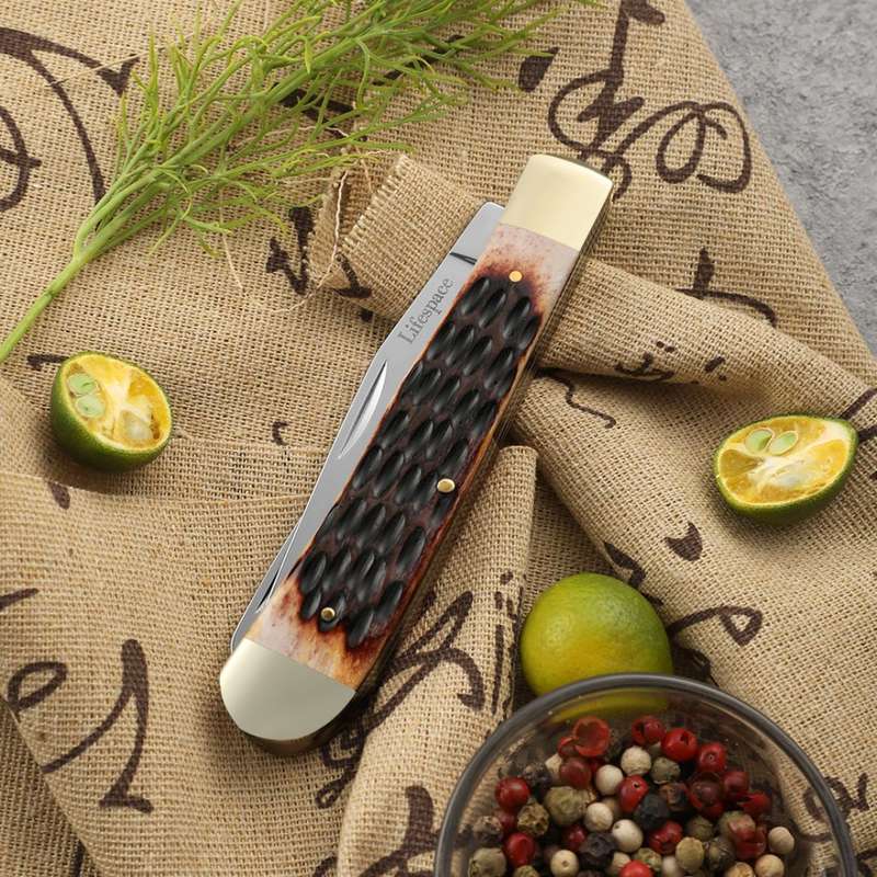 Lifespace Premium 'Trapper' 2-blade Pocket Knife with SS Blade & Bone Handle