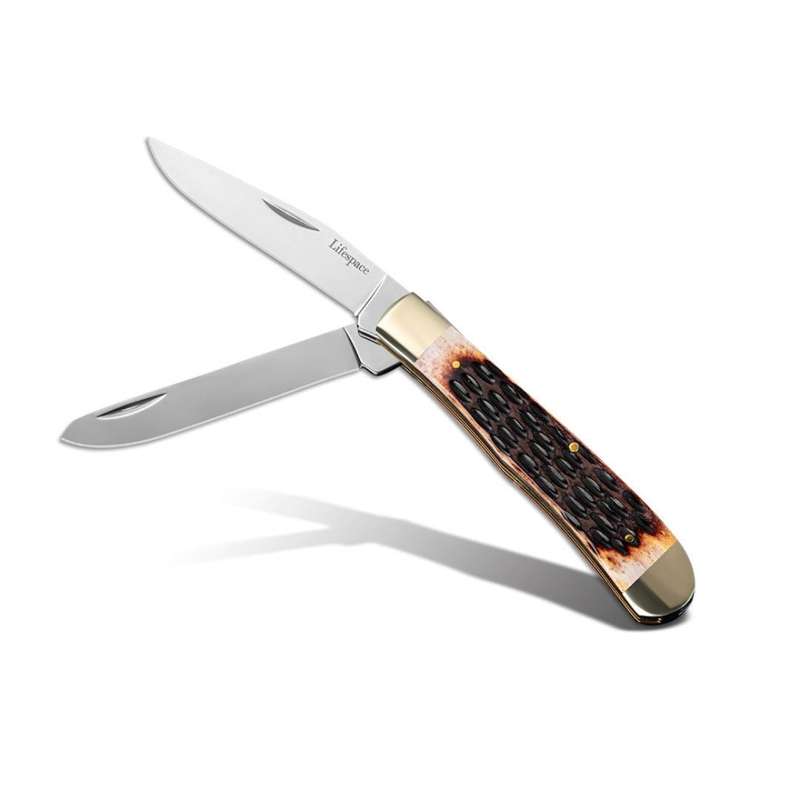 Lifespace Premium 'Trapper' 2-blade Pocket Knife with SS Blade & Bone Handle