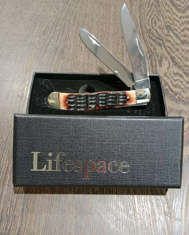 Lifespace Premium 'Trapper' 2-blade Pocket Knife with SS Blade & Bone Handle