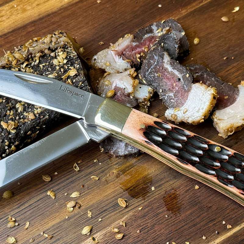 Lifespace Premium 'Trapper' 2-blade Pocket Knife with SS Blade & Bone Handle