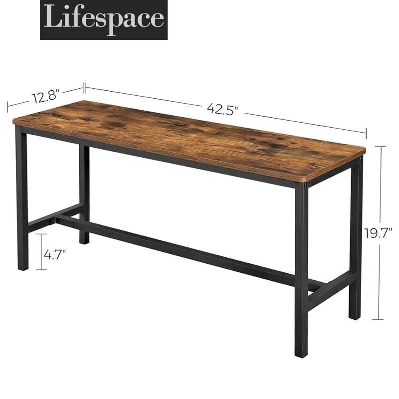 Lifespace Rustic Industrial Dining Patio Bench Set (set of two)