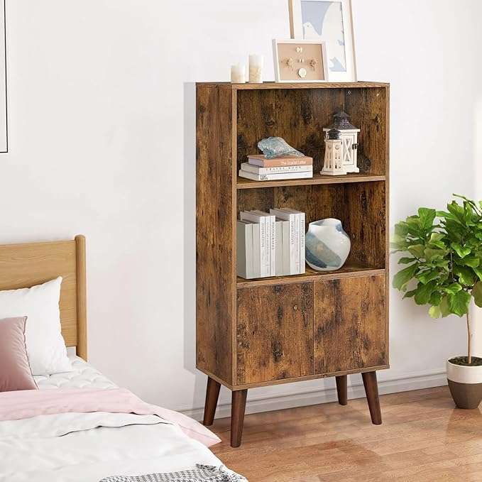 Lifespace Rustic Industrial Retro Bookshelf Cabinet