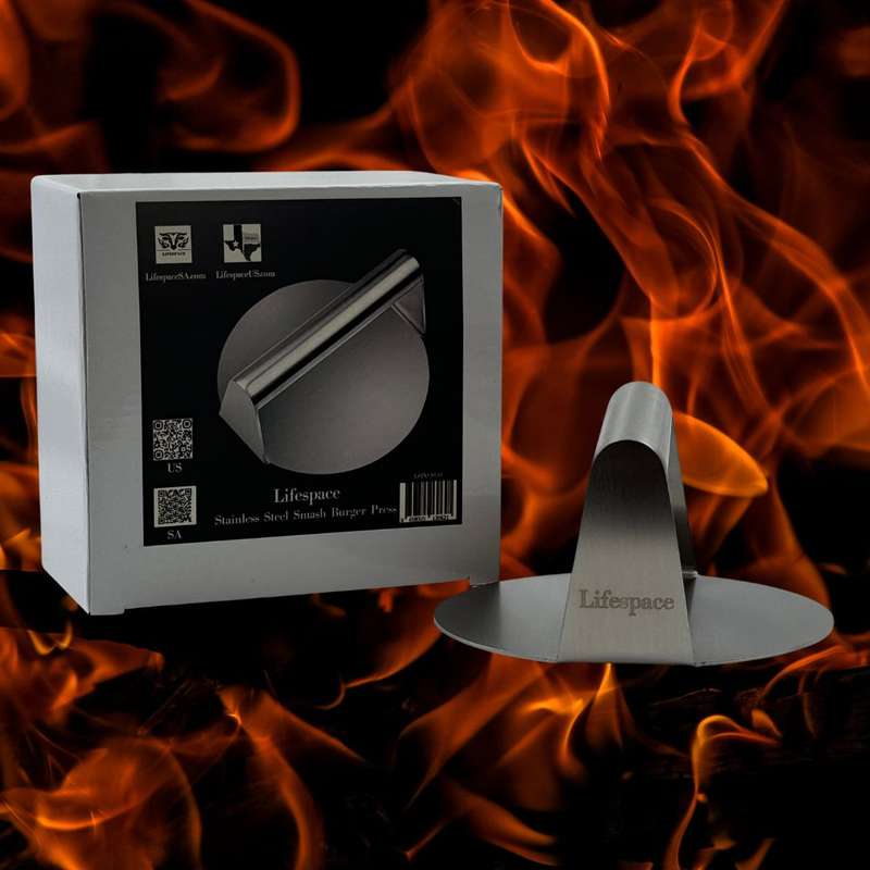 Lifespace Stainless Steel Smash Burger Braai Press