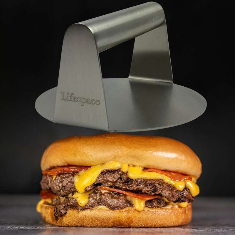 Lifespace Stainless Steel Smash Burger Braai Press