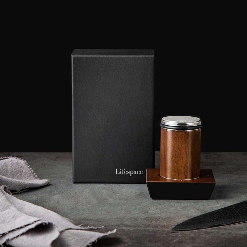 Lifespace Walnut & Alloy Rolling Knife Sharpener with 4 Blade Angles in a Gift Box