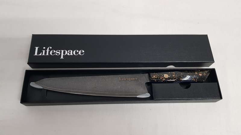 Lifespace 8" Japanese VG10 Cladded Steel Kurouchi Kiristuke Knife with Resin Handle