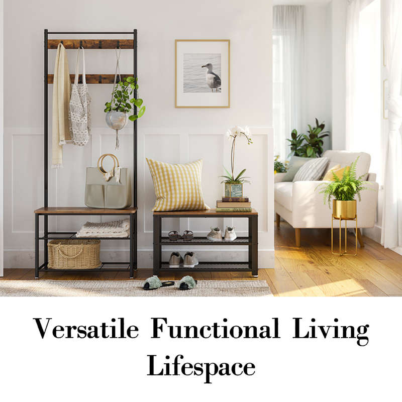 Lifespace Rustic Industrial Hall Stand & Shoe Rack