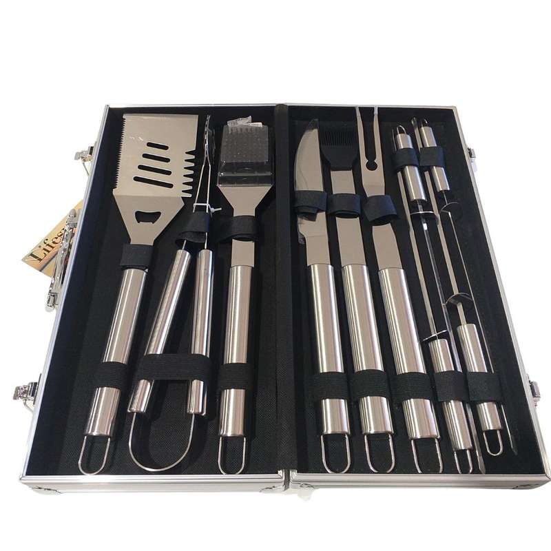 Lifespace Quality 11-Piece Braai & BBQ Tool Set - Great Gift!