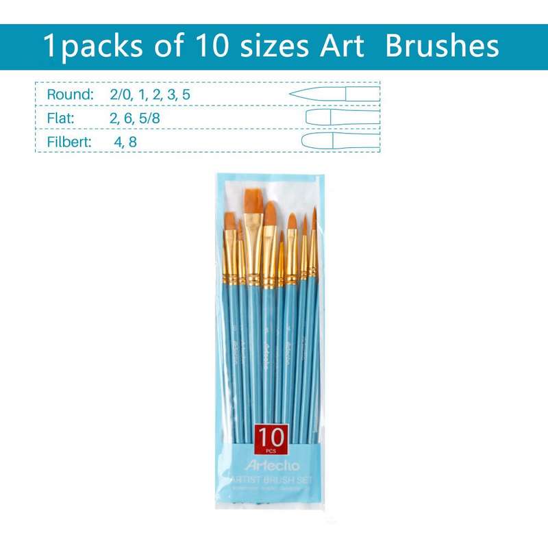 Artecho 10pc Artist Brush Set - Quality Student Range