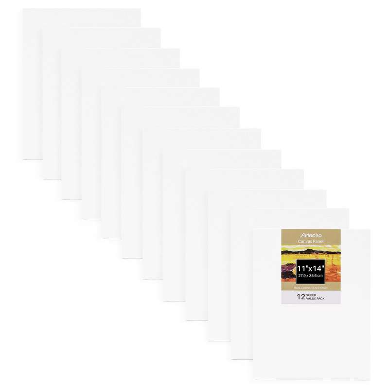 Artecho Canvas Panel 12 Set Value Pack White - 11" x 14"