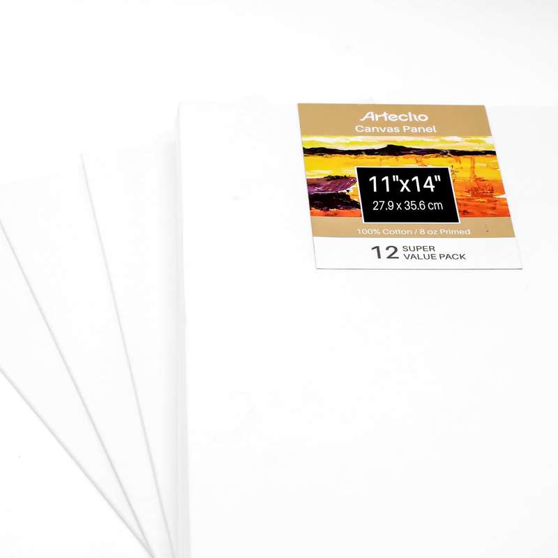 Artecho Canvas Panel 12 Set Value Pack White - 11" x 14"