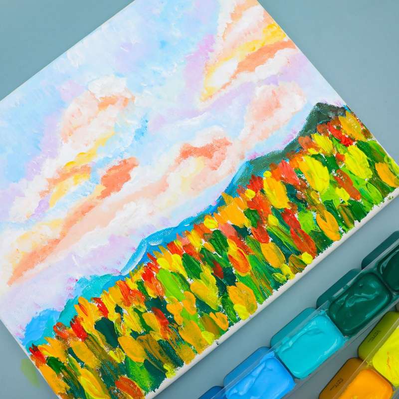 Artecho Gouache Paint Set, 24 Colours (30ml) with 10 Brushes & a Palette