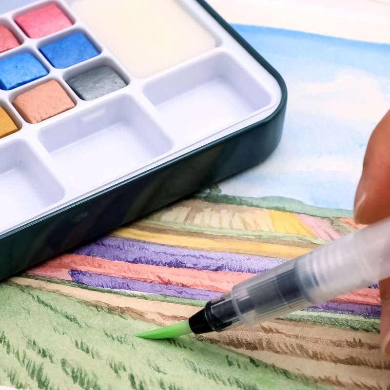 Artecho Metallic Watercolour Paint Set in Tin Case - Professional 18 colour