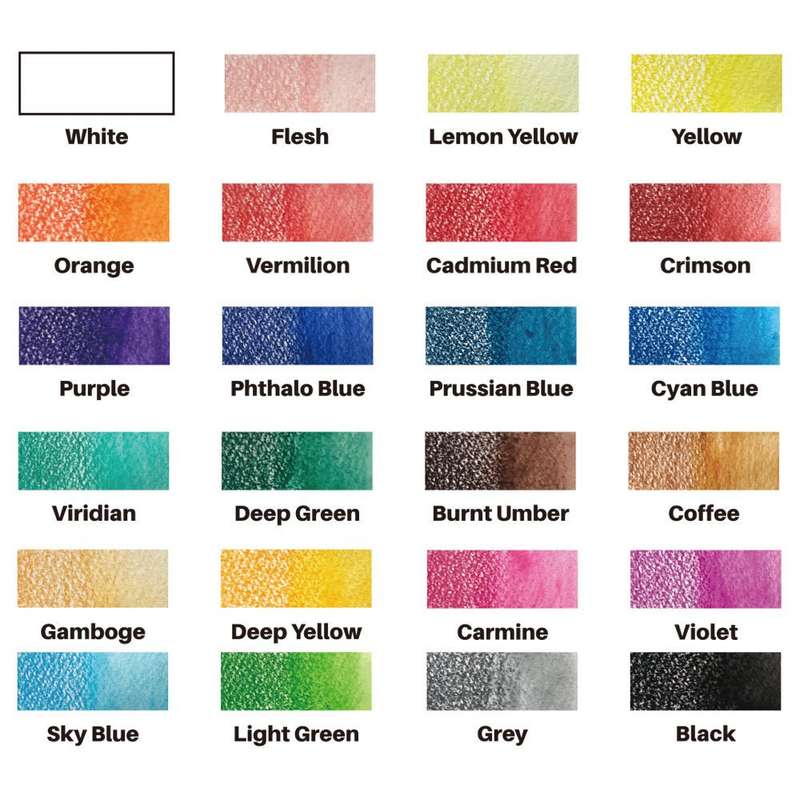 Artecho Premium Watercolour 24 Pencil Set & 50 Page Sketch Pad