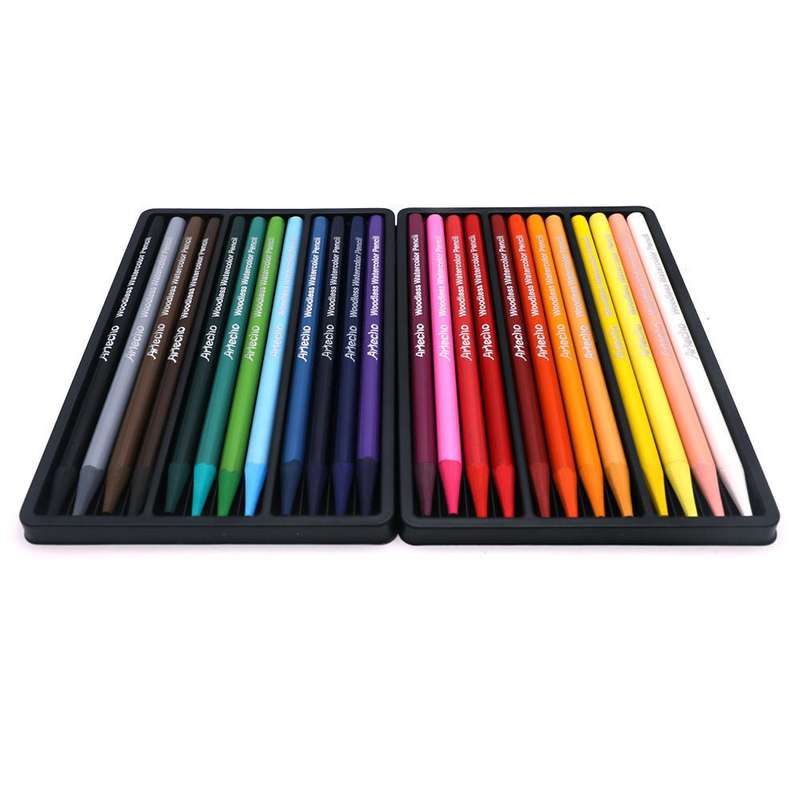 Artecho Premium Watercolour 24 Pencil Set & 50 Page Sketch Pad