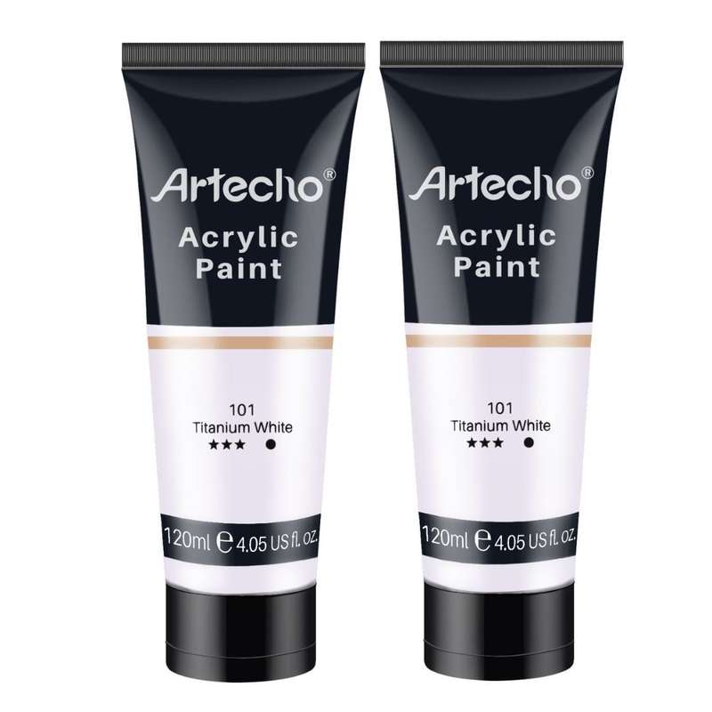 Artecho Titanium White 4.05 - 120ml Acrylic Paint Tube - 2 pack