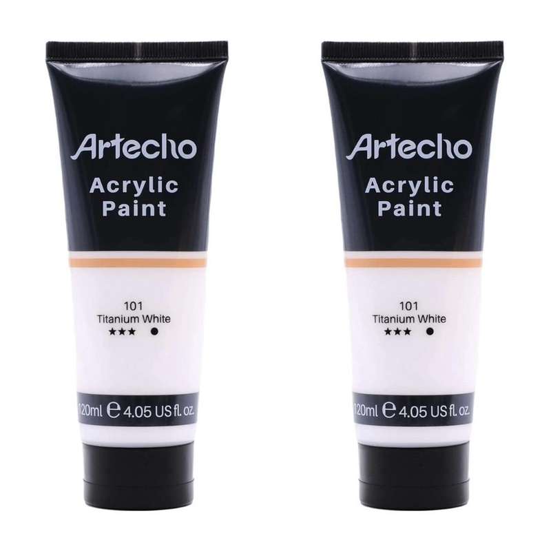 Artecho Titanium White 4.05 - 120ml Acrylic Paint Tube - 2 pack