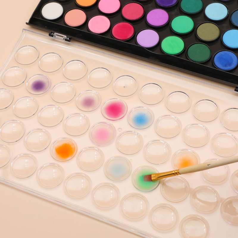 Artecho Watercolour Paint Set with 3 Brushes in a Plastic Case - Student 48 Colour