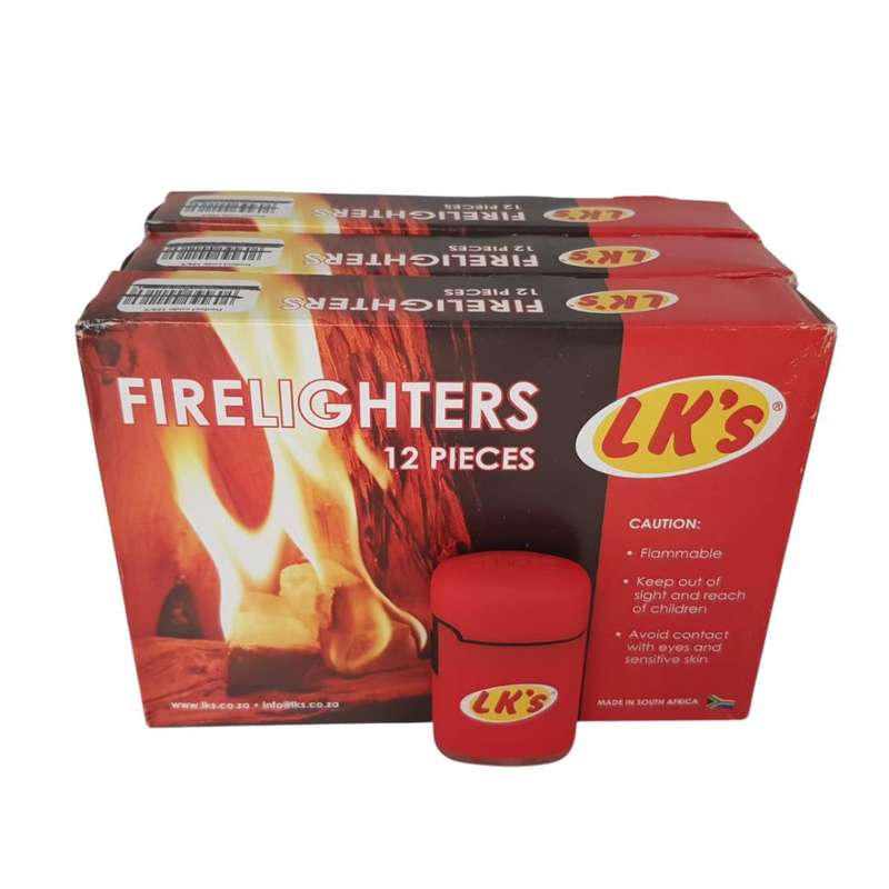 Combo Gift pack - Lks Jet Flame Lighter with 3 x 12 Block Firelighters