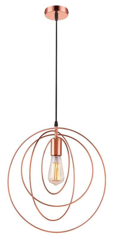 Copper Metal Pendant -1x 60W/11W ES (Not Included)