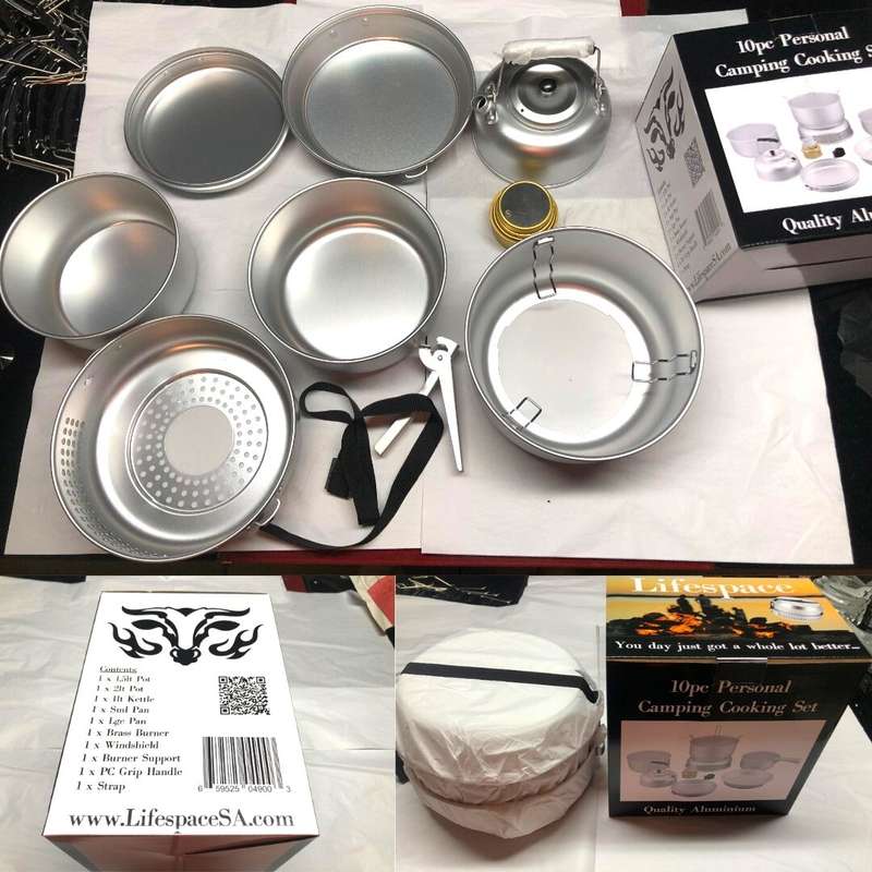 Lifespace 10-Piece Portable Camping Hiking Cook Set