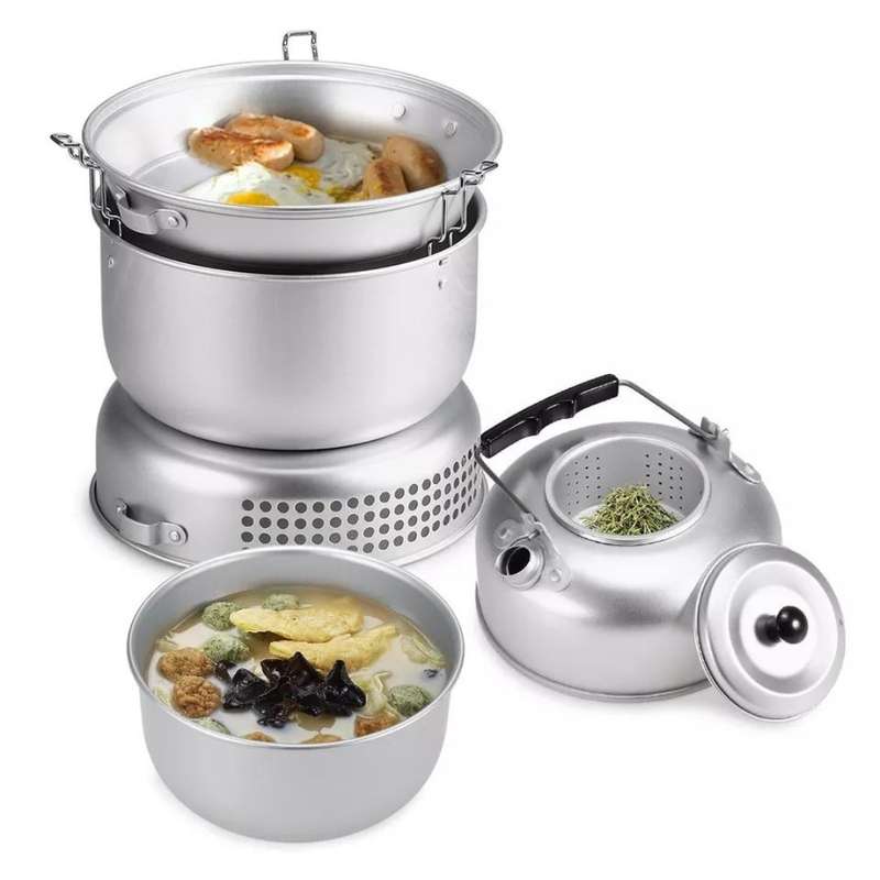 Lifespace 10-Piece Portable Camping Hiking Cook Set
