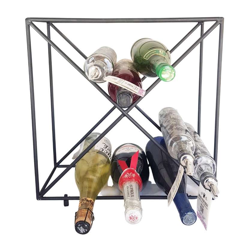 Lifespace 12 Bottle Matt Black Counter Top Wine Rack Bottle Holder