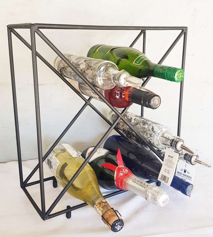 Lifespace 12 Bottle Matt Black Counter Top Wine Rack Bottle Holder