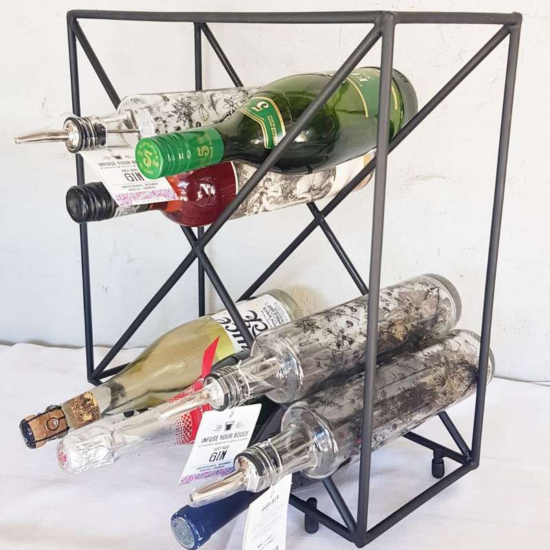 Lifespace 12 Bottle Matt Black Counter Top Wine Rack Bottle Holder
