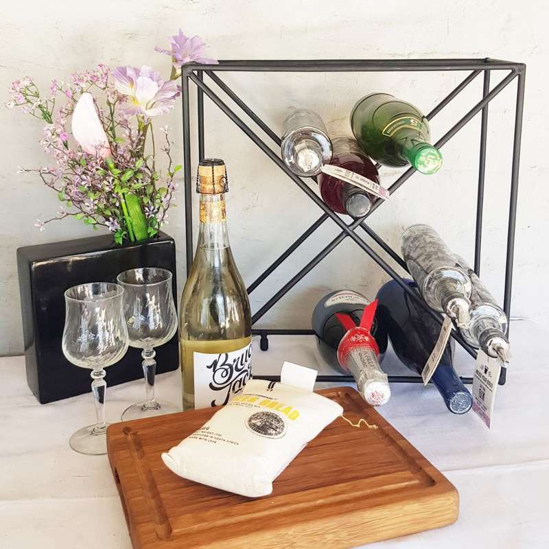 Lifespace 12 Bottle Matt Black Counter Top Wine Rack Bottle Holder