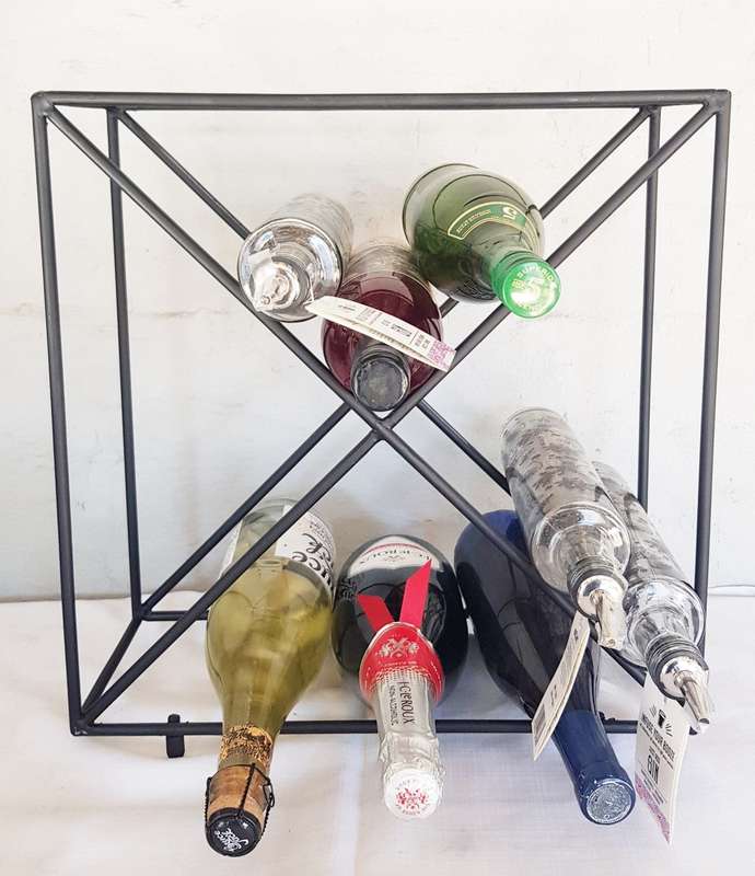 Lifespace 12 Bottle Matt Black Counter Top Wine Rack Bottle Holder