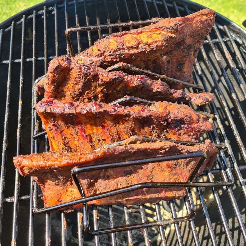 Lifespace 2 in 1 Rib Roast Rack - Black Porcelain Enamel
