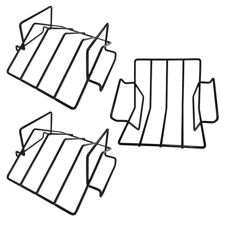 Lifespace 2 in 1 Rib Roast Rack - Black Porcelain Enamel - 3 Pack
