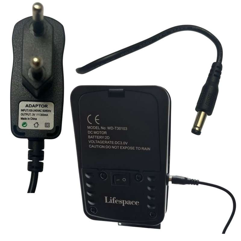 Lifespace 220v Adaptor Plug for the Lifespace 3V DC Battery Rotisserie Motor